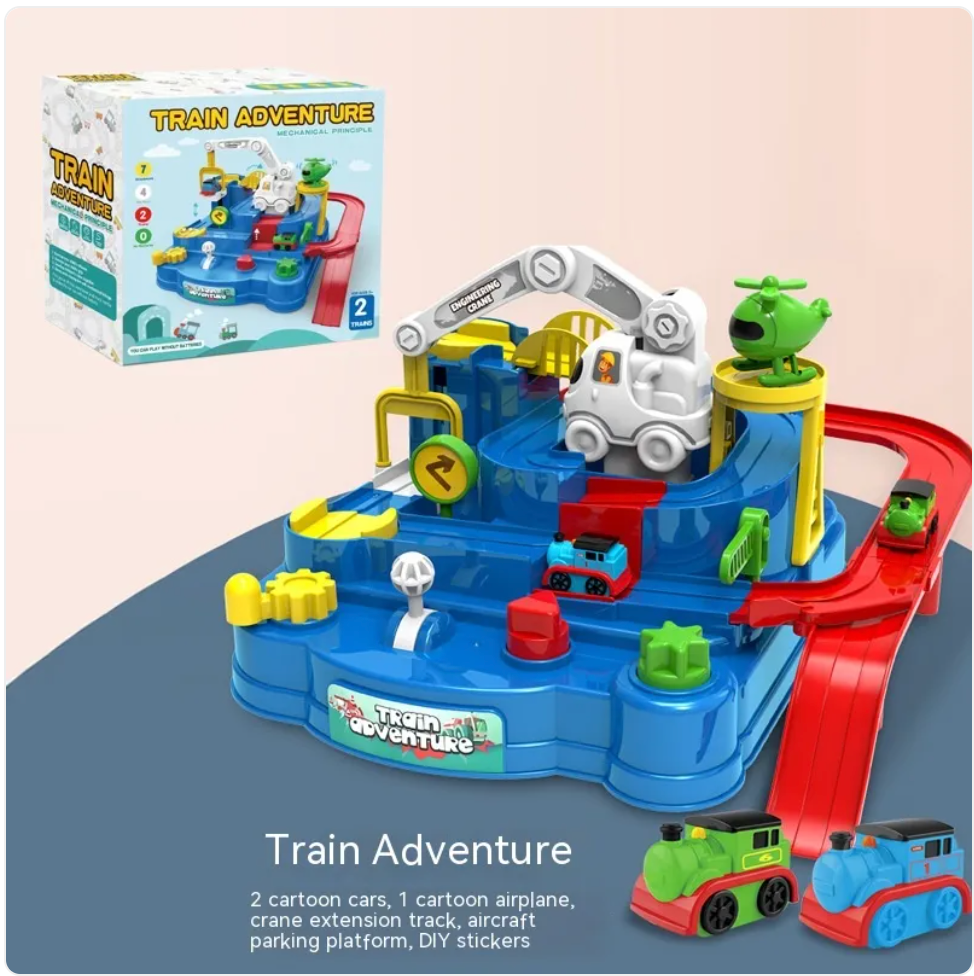 Children's Adventure Train Set Toy for Car Entrance